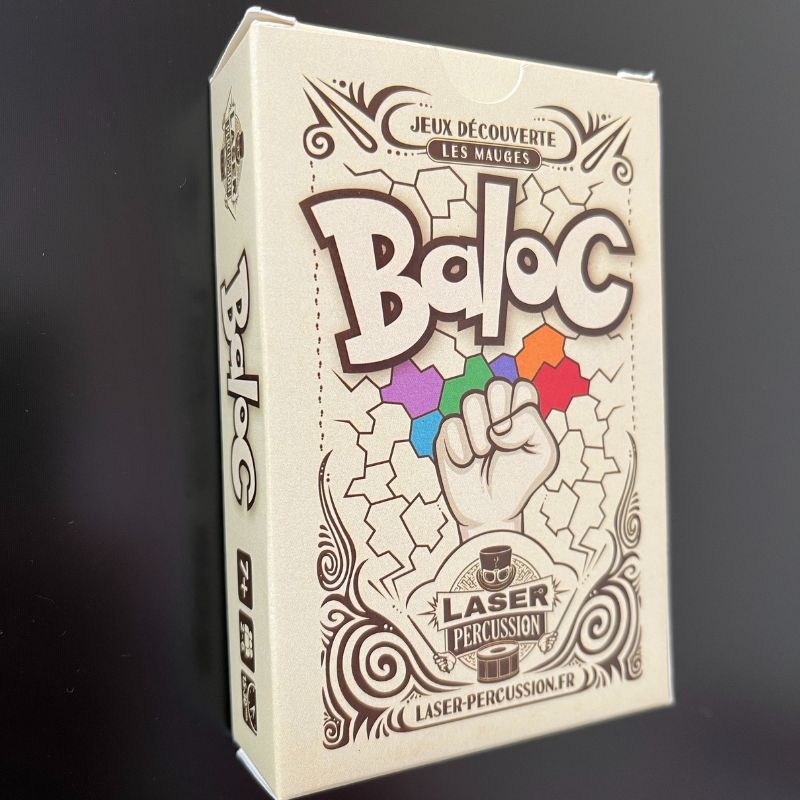 Boite jeu de cartes Baloc, édition les Mauges, par Laser Percussion, 49120 Chemillé en Anjou